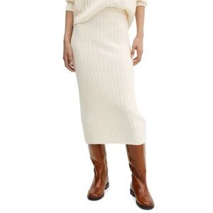 Universal Thread Womens Black Ribbed Elastic Waist Midi Skirt